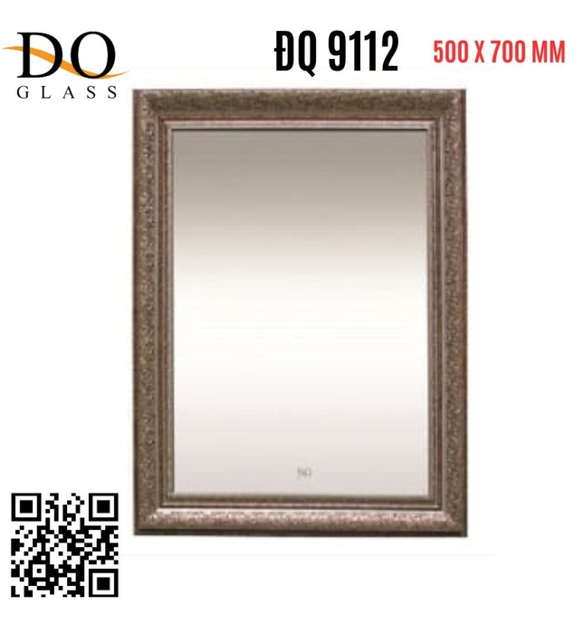 Gương trang trí hoa văn viền 500x700mm Đình Quốc ĐQ 9112