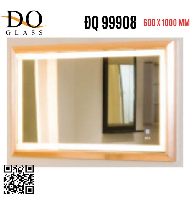 Gương chữ nhật đèn led cảm ứng 600x1000mm Đình Quốc ĐQ 99908  
