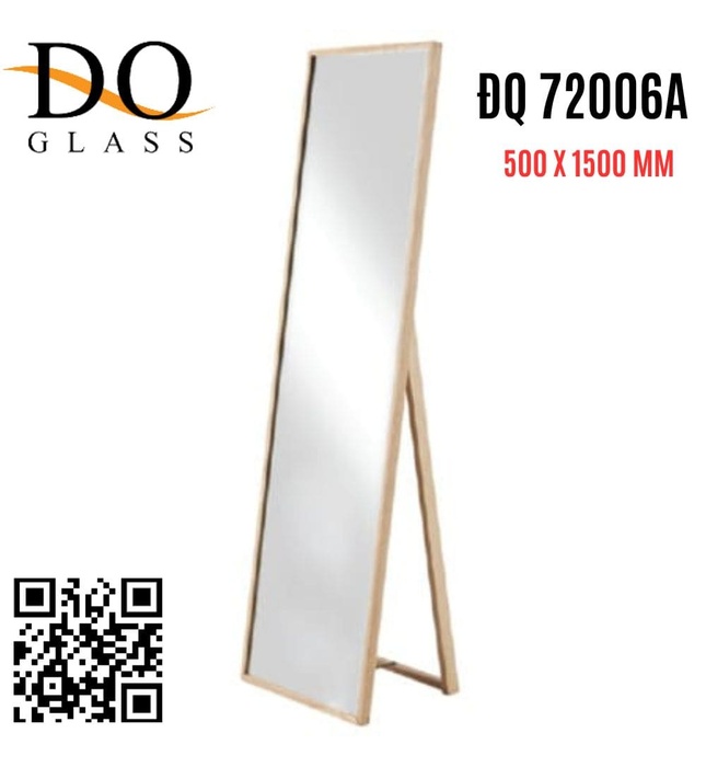 Gương toàn thân khung gỗ có chân 500x1500mm Đình Quốc ĐQ 72006A