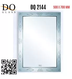 Gương Phòng Tắm Trang Trí Hoa Văn Đình Quốc ĐQ 2144 500x700mm