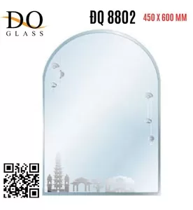 Gương Phòng Tắm Trang Trí Hoa Văn Hình Tròn Đình Quốc ĐQ 8802 450x600mm