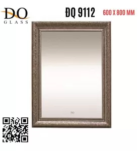 Gương Phòng Tắm Trang Trí Hoa Văn Đình Quốc ĐQ 9112 600x800mm
