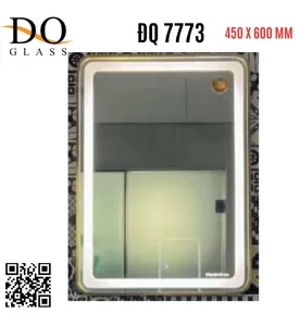 Gương Đèn LED Viền Nhôm Hình Chữ Nhật Đình Quốc ĐQ 7773 450x600mm
