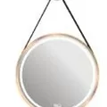 Gương Phòng Tắm Dây Da Hình Tròn Đình Quốc ĐQ 69016-1 600x600mm