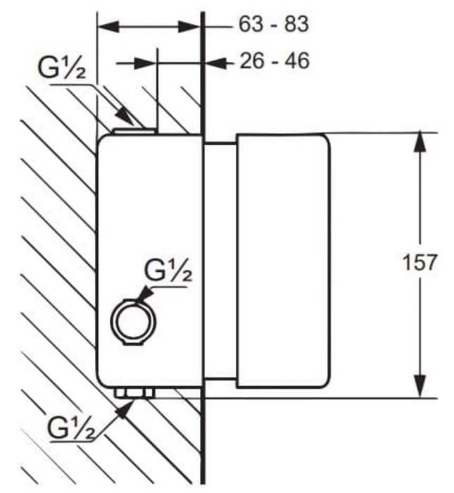 Bộ trộn âm tường 2 đường nước Kludi 35156