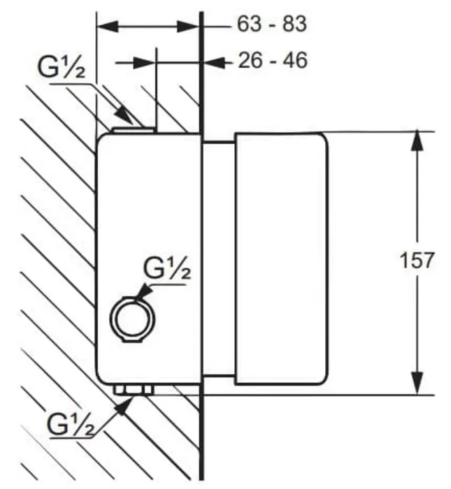 Bộ trộn âm tường 2 đường nước Kludi 35156