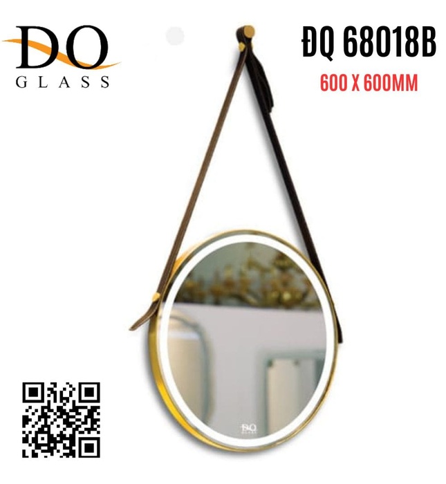 Gương đèn led dây da hình tròn Đình Quốc ĐQ 68018B(600x600mm) 