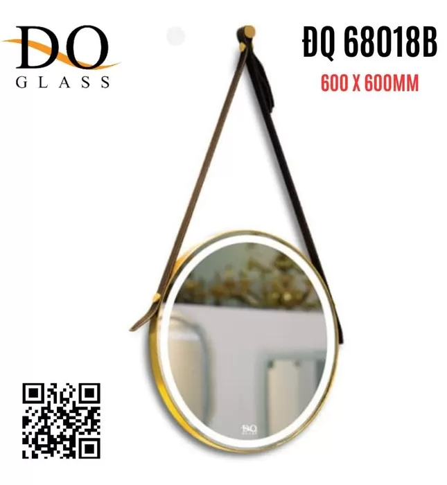 Gương Đèn LED Dây Da Hình Tròn Đình Quốc ĐQ 68018B 600x600mm