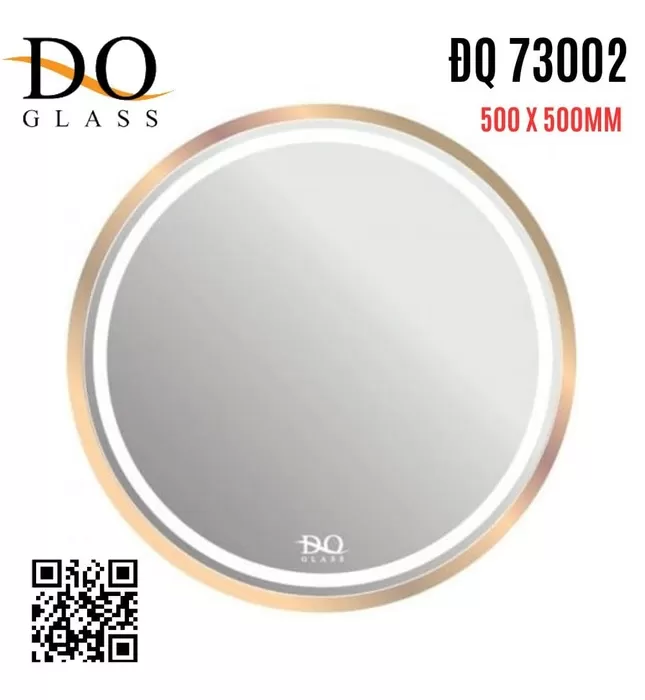 Gương Phòng Tắm Dây Da Hình Tròn Đình Quốc ĐQ 73002 500x500mm
