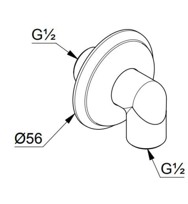 Cổ nối sen tắm âm tường Kludi 1210105-00