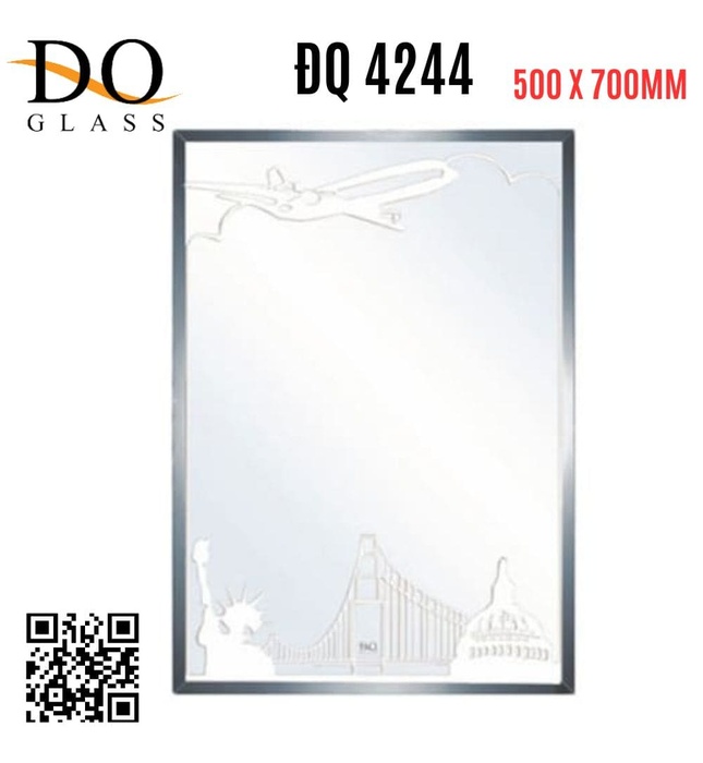 Gương phòng tắm trang trí Đình Quốc ĐQ 4244 (500x700mm) 