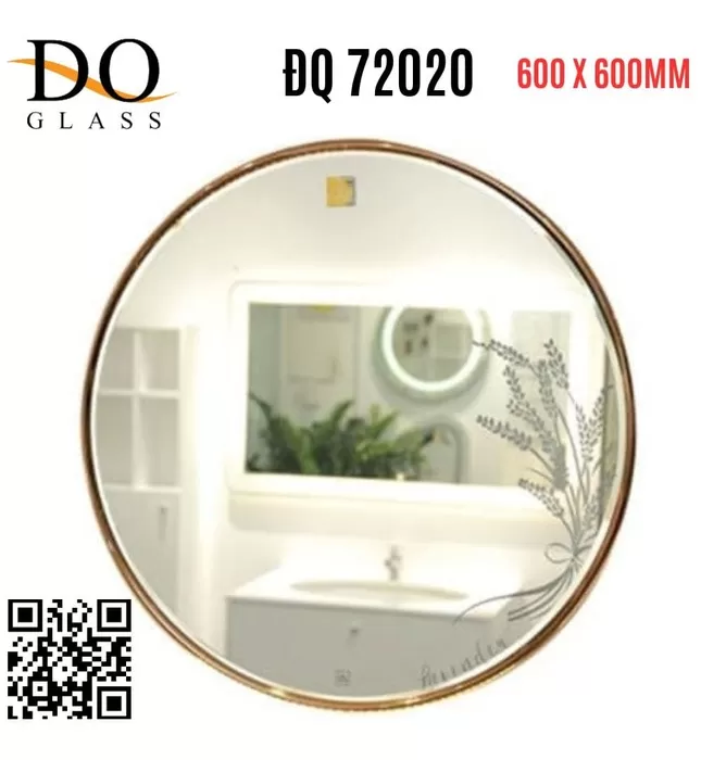Gương Phòng Tắm Viền Inox Hình Tròn Đình Quốc ĐQ 63002 600x600mm