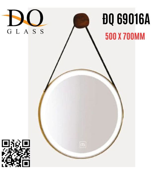Gương dây da cảm ứng đèn led Đình Quốc ĐQ 69016A (500x700mm)