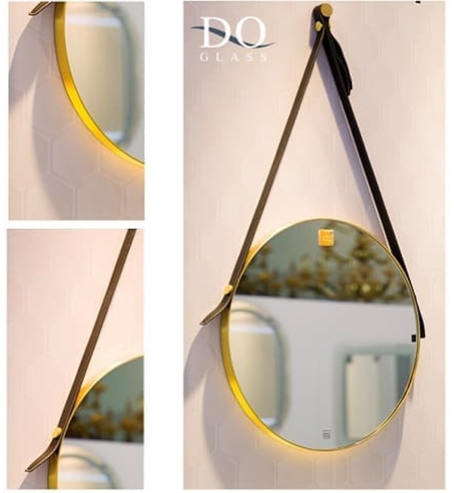 Gương dây da hình tròn Đình Quốc ĐQ 69018A(600x600mm) 