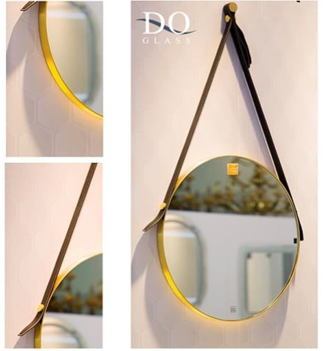Gương dây da hình tròn Đình Quốc ĐQ 69018A(700x700mm)