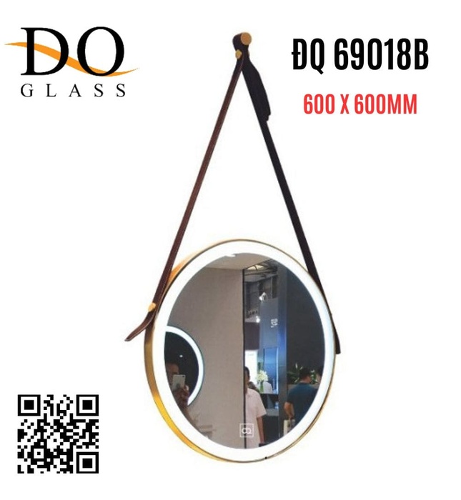 Gương dây da đèn led Đình Quốc ĐQ 69018B (600x600mm) 