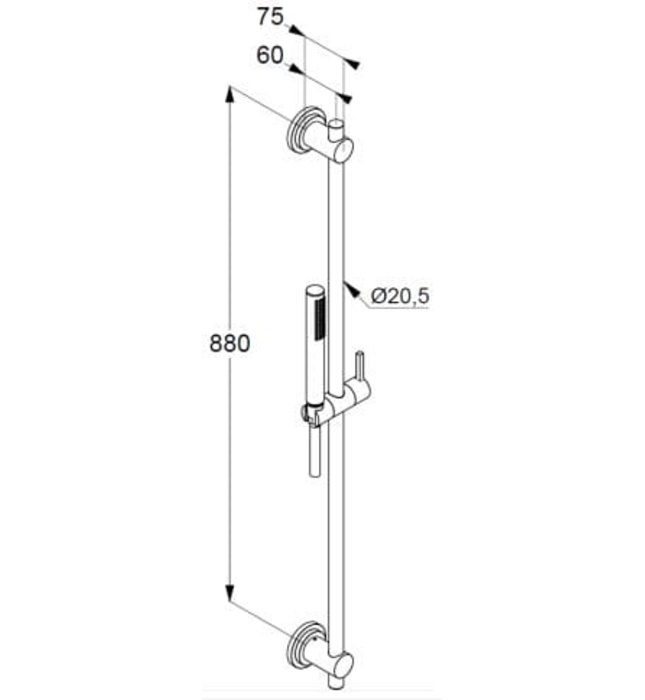 Bộ thanh trượt dây sen tắm Nova Fonte Kludi 2084005-25