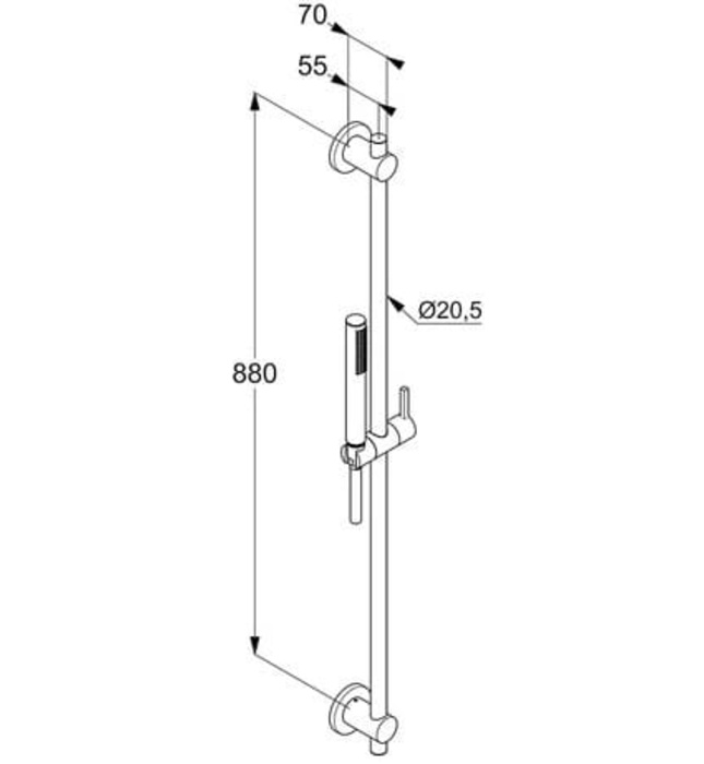 Bộ thanh trượt dây sen tắm đen Nova Fonte Kludi 2084039-25
