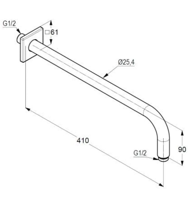 Thanh nối bát sen âm tường trắng Kludi A-QA 6653491-00