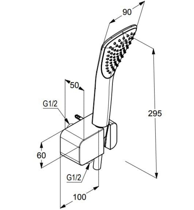 Bộ dây bát sen tắm màu trắng Kludi Fizz 6767091-00