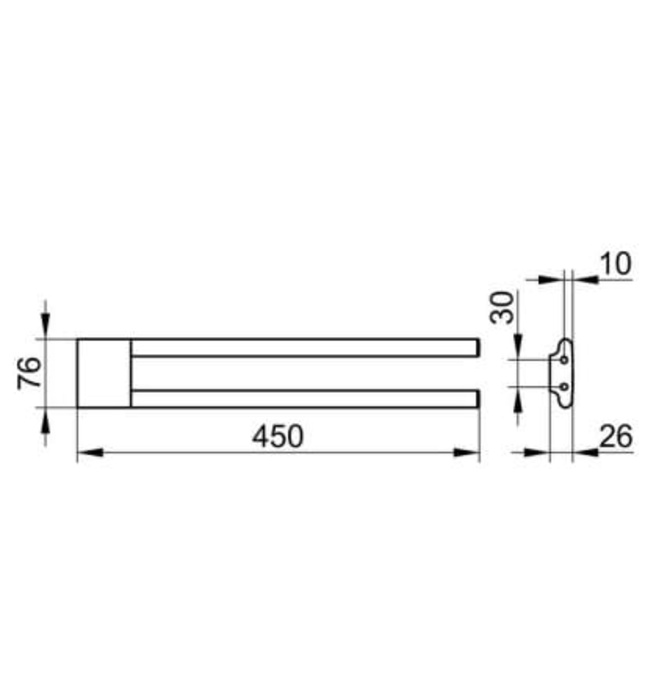 Thanh treo khăn đôi màu đen Edition 400 Keuco 11518130000