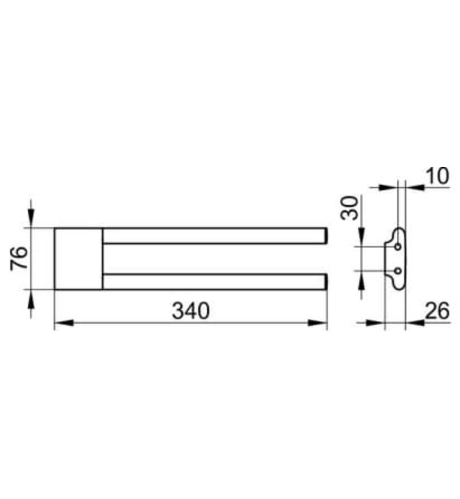 Thanh treo khăn đôi Edition 400 Keuco 11519010000