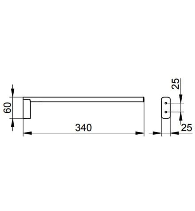 Thanh treo khăn đơn Edition 400 Keuco 11522010000 (34cm)