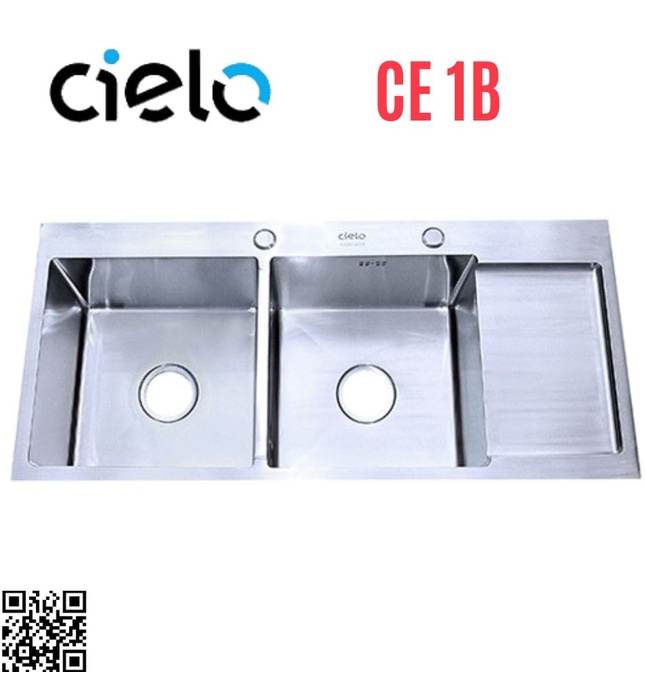 Chậu rửa bát inox 304 2 hố có bàn Cielo CE_1B