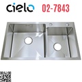 Chậu rửa bát 2 hố lệch inox 304 Cielo 02-7843 (78x43cm)