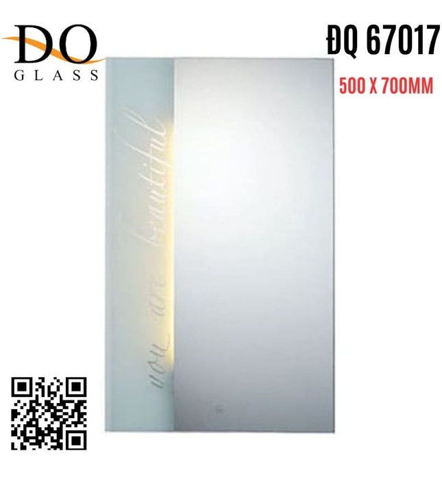 Gương đèn led phòng tắm Đình Quốc ĐQ 67017 (500x700mm) 