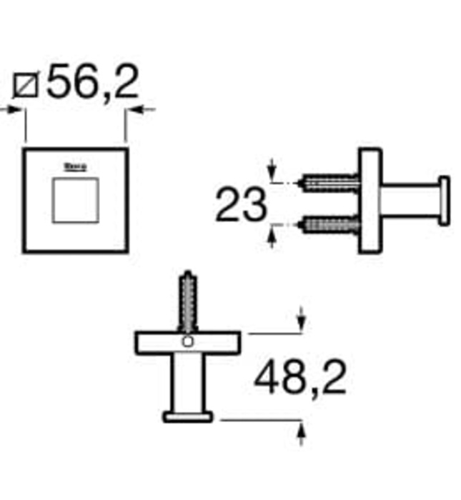 Móc áo đơn màu đen Roca A817601C40