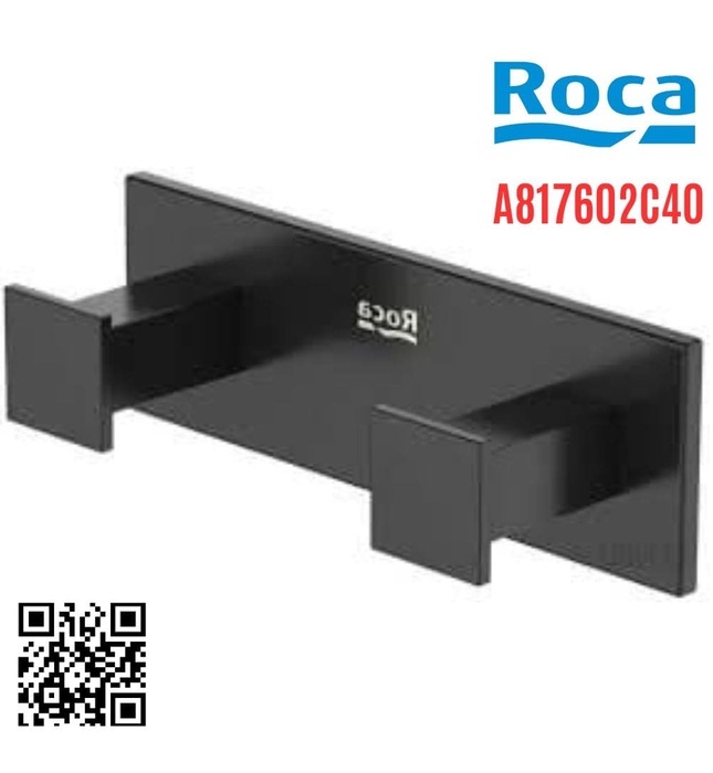 Móc áo đôi kim loại màu đen Roca A817602C40