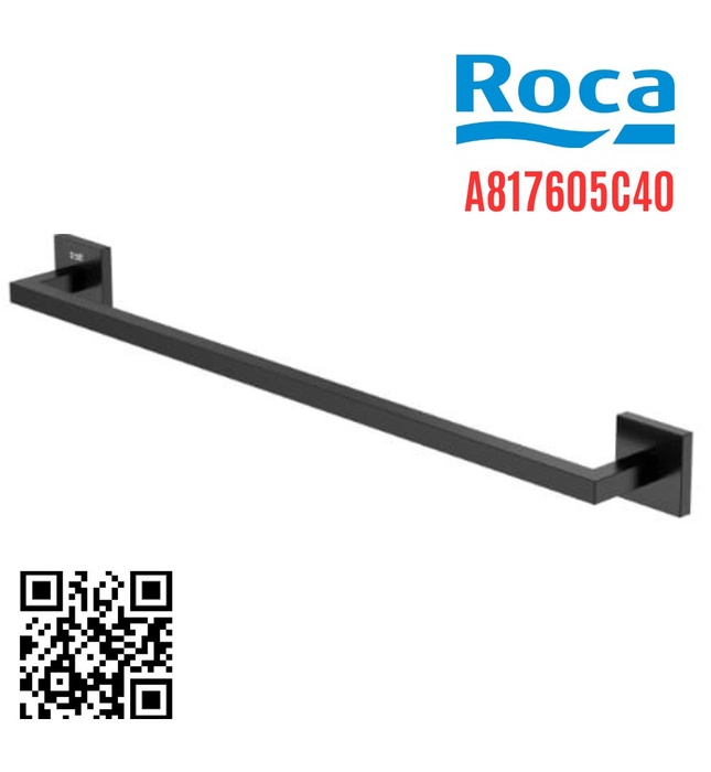 Thanh treo khăn đơn vuông màu đen Roca Hotels A817605C40