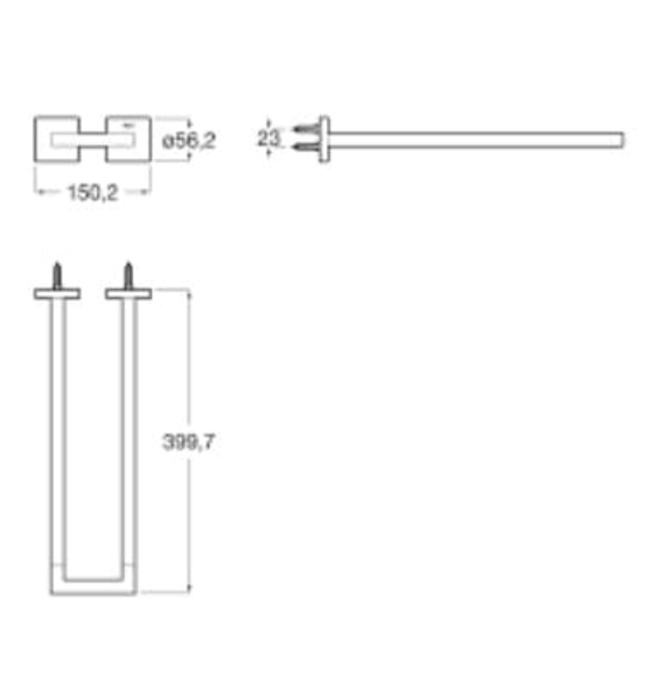 Thanh treo khăn đôi vuông Roca Hotels A817608C00
