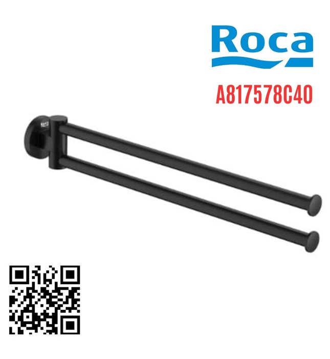 Thanh treo khăn đôi màu đen tròn Roca Hotels A817578C40