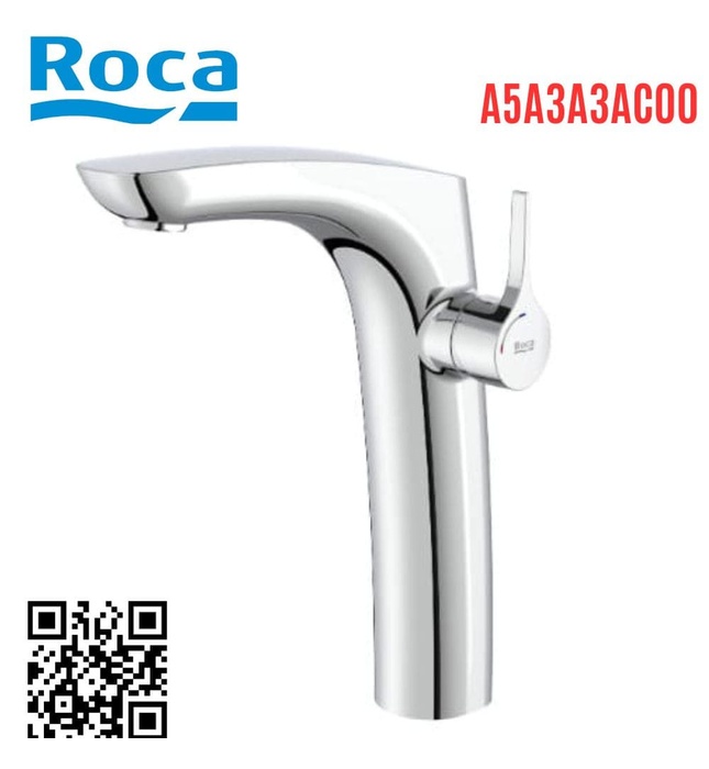 Vòi Chậu Rửa Mặt Nóng Lạnh Cổ Cao Roca Insignia A5A3A3AC00