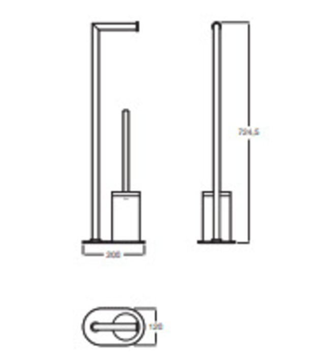 Chổi cọ bồn cầu kết hợp lô giấy Roca Hotels A817588C40