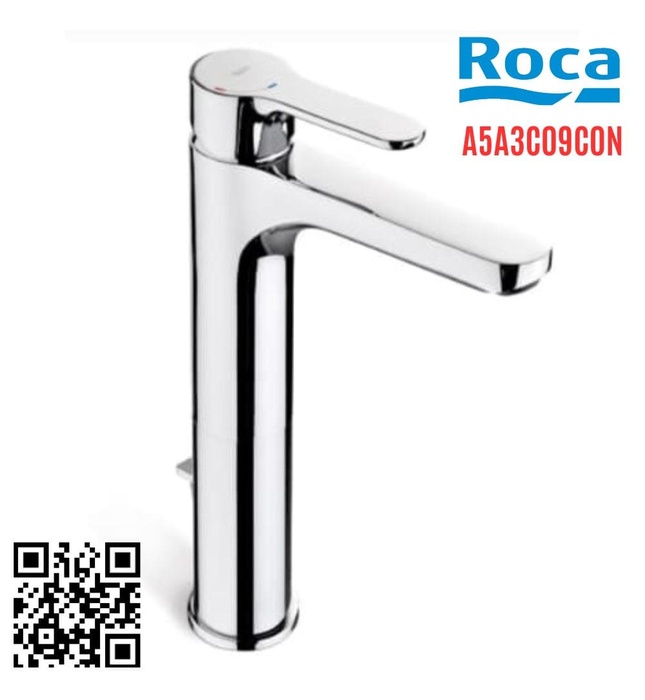 Vòi Chậu Rửa Mặt Nóng Lạnh Thân Cao Roca A5A3C09C0N