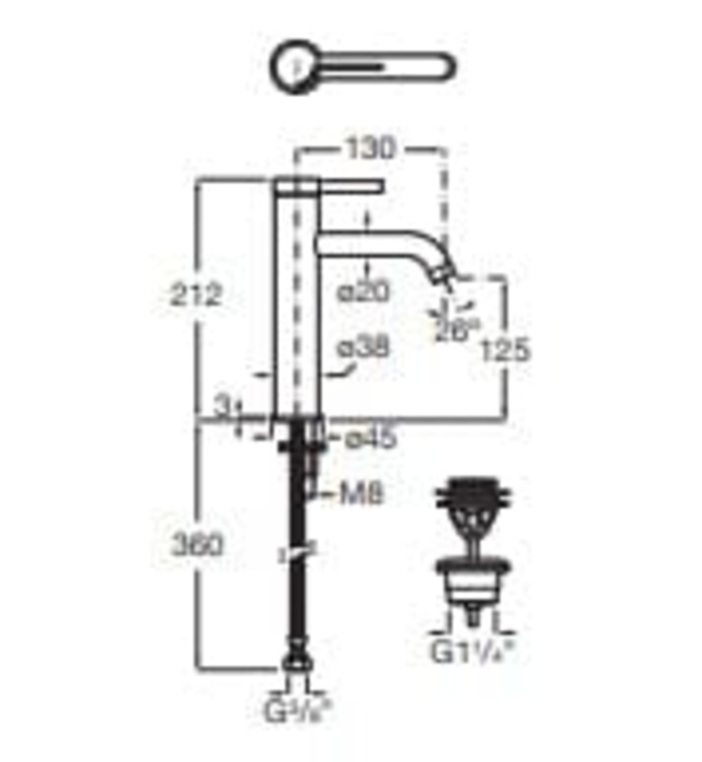 Vòi Chậu Rửa Mặt Nóng Lạnh Roca Ona A5A3C9EC00