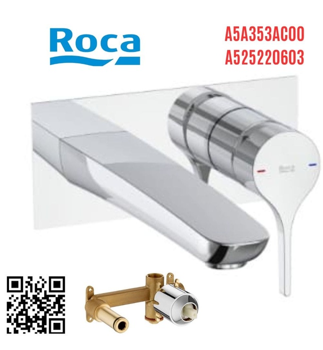 Vòi chậu rửa mặt nóng lạnh âm tường Roca Atlas A5A353AC00 A525220603