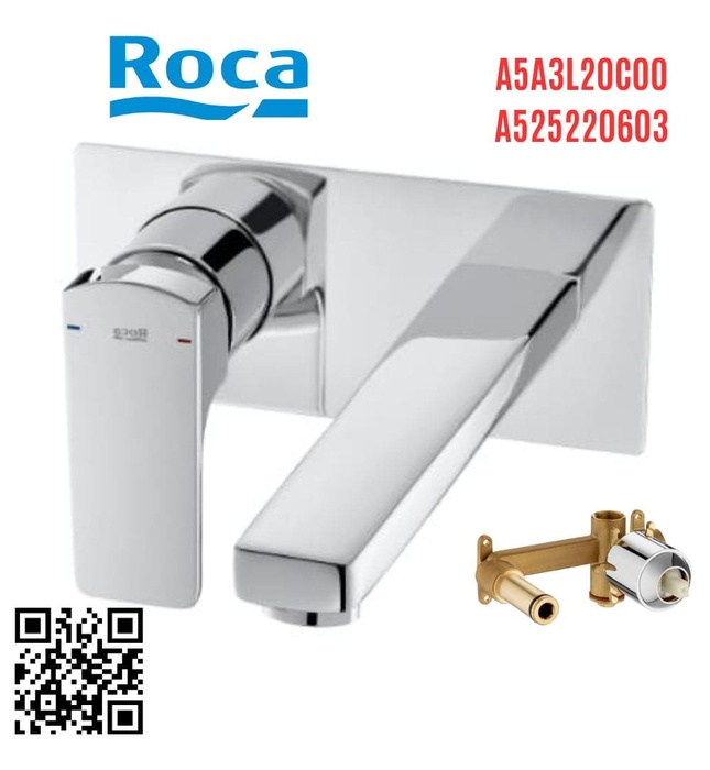 Vòi chậu rửa mặt nóng lạnh âm tường Roca Atlas A5A3L20C00 A525220603