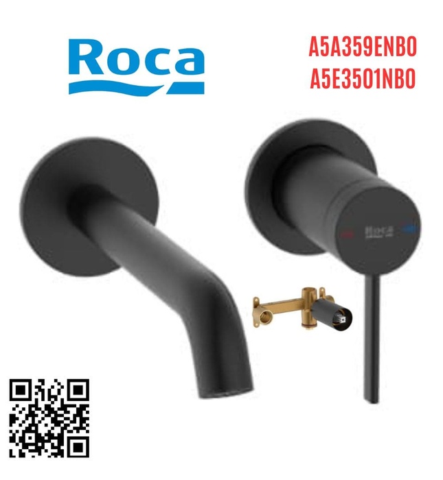 Vòi chậu rửa mặt âm tường Roca Ona A5A359ENB0 A5E3501NB0