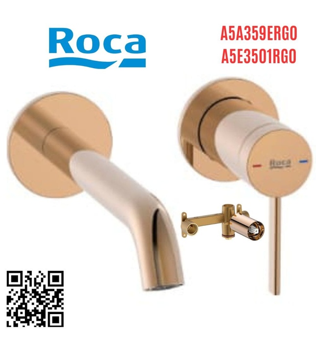 Vòi chậu rửa mặt âm tường Roca Ona A5A359ERG0 A5E3501RG0