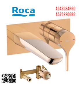 Vòi chậu rửa mặt nóng lạnh âm tường Roca Atlas A5A353ARG0 A5252206RG