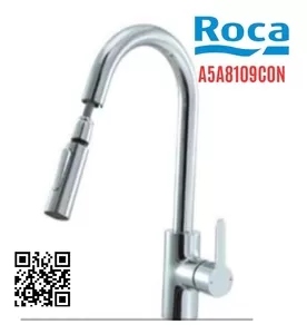 Vòi rửa bát nóng lạnh dây rút Roca Mencia A5A8109C0N