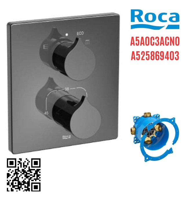Bộ trộn sen tắm âm tường Roca Insignia A5A0C3ACN0 A525869403 