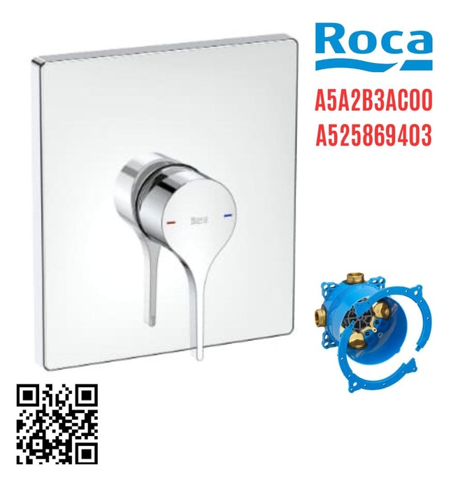 Bộ trộn sen tắm âm tường Roca Insignia A5A2B3AC00 A525869403  