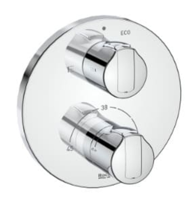 Bộ trộn sen âm nhiệt độ T 1000 Roca A5A0D09C0N