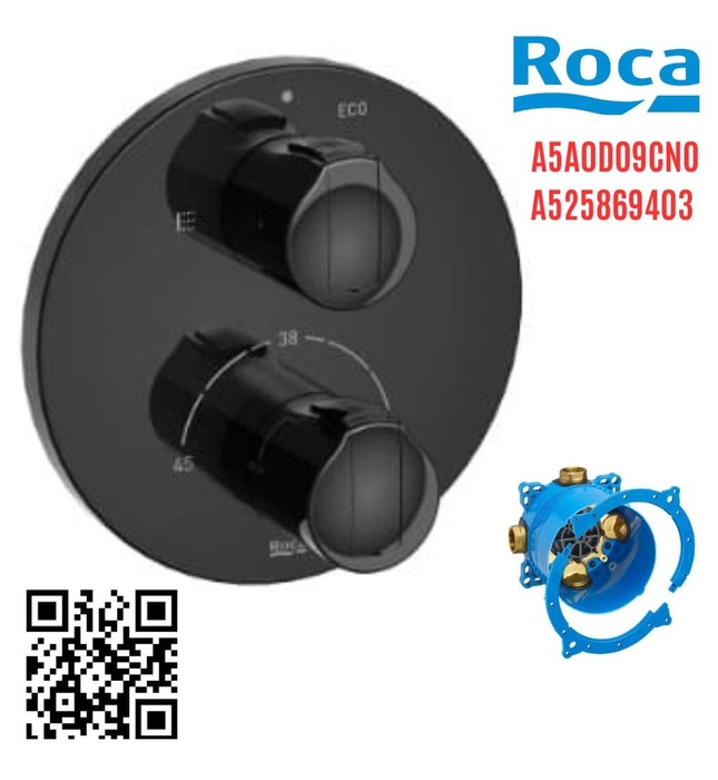 Bộ trộn sen âm nhiệt độ T 1000 Roca A5A0D09CN0 A525869403