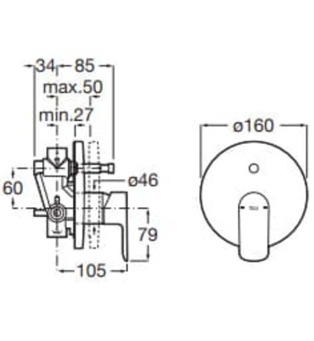 Mặt nạ bộ trộn âm tường Roca Cala A5A066EC00